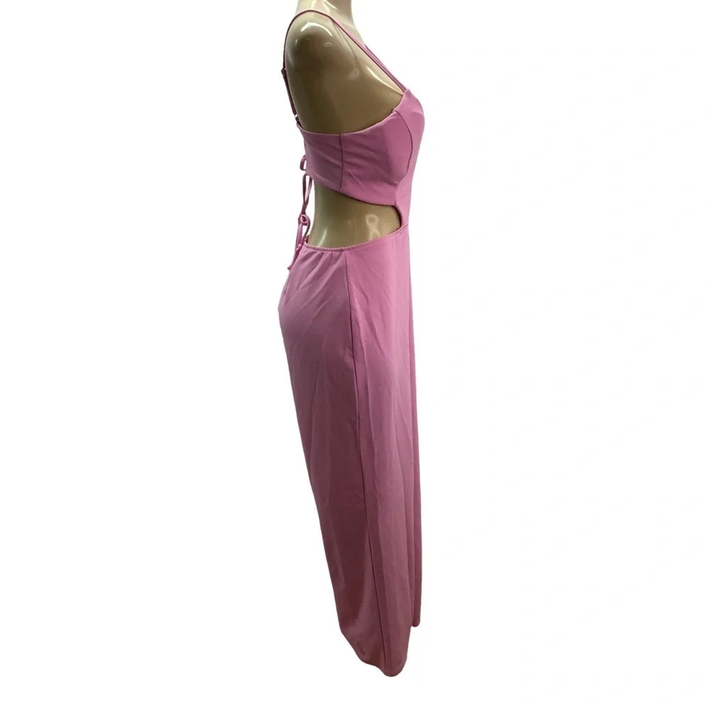 Trixxi Size Large Pink Flare Leg Wide Leg  Pantsuit & Bodycon Waist Cutout. New